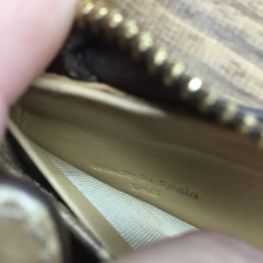 J & M Davidson Tan Leather Croc Embossed zip around zippy long wallet